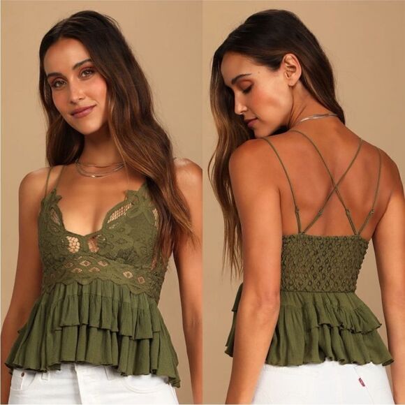FREE PEOPLE NWT Adella Cami in Olive Sparrow
Size S - Picture 1 of 10